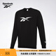 Reebok銳步官方男女黑色基礎(chǔ)LOGO款百搭時尚經(jīng)典圓領(lǐng)套頭長袖衛(wèi)衣 GR8472 黑色 S