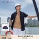 TOMMY HILFIGER【舒適府綢】夏季男裝商務休閑易打理短袖襯衣襯衫男外套78J9746 藏青色FAP M （推薦：135-150斤）