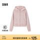 森馬（Semir）外套女短款插肩袖小個子潮2024冬季加絨緊身連帽夾克109724108015