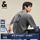 杰克·瓊斯（JACK&JONES）男裝復(fù)古簡約舒適基礎(chǔ)百搭哥特字母飛鳥寬松圓領(lǐng)短袖T恤男 石雕灰E05 M (175)