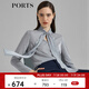 PORTS寶姿 商場(chǎng)同款新品女裝簡(jiǎn)約氣質(zhì)飄帶領(lǐng)針織衫LL8N010KWE010 銀色混色 M （6）