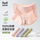 貓人（MiiOW）女生內褲女士?jì)妊澟募颈】?A抗菌打底褲三角褲衩褲頭女