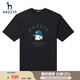 哈吉斯（HAZZYS）男裝 夏季款圓領(lǐng)狗狗繡花年輕短袖T恤男ASTZE03BE88 黑色BK XL (180/100A 50)