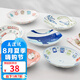 美濃燒（Mino Yaki）日本陶瓷盤菜盤家用盤子餐具糖果盤水果盤可烤箱可愛卡通網(wǎng)紅盤子 動(dòng)物園19.5cm英寸橢圓盤