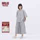 無印良品（MUJI）IDEE 女式 平紋 短袖襯衫 女士襯衣25年夏季女裝上衣GA41CC5S 煙熏綠色 M （155/80A）