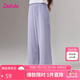 笛莎童裝女童2025夏季中大童芭蕾風蝴蝶結闊腿褲 紫色 140