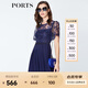 PORTS寶姿  春夏新品女裝蕾絲拼接百褶吊帶內(nèi)襯連衣裙LN8D081HWP020 天蝕藍 M (6)