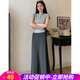 歐貝汐深灰色半身裙女2025夏季早秋中長款包臀魚尾裙長裙女士遮腿粗半裙 深灰色 M