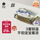 babycare嬰兒洗澡盆坐浴盆洗澡神器可折疊浴盆游泳洗澡桶浴盆+浴墊 冰川藍(lán)