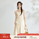 茵曼（INMAN）中式國(guó)風(fēng)盤(pán)扣女裝吊帶背心連衣裙2025夏季新品文藝高級(jí)氣質(zhì)A字裙 米杏色 M