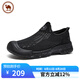 駱駝牌 網(wǎng)面男鞋透氣輕便跑步鞋時(shí)尚舒適休閑鞋 P15M342006 黑色 40