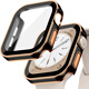 方哲品牌原裝適用Apple Watch S10表殼iwatch S9殼膜一體鋼化膜保護(hù)殼 瓷黑玫瑰金邊 適用iwatch S10【42MM表盤】