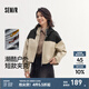 森馬（Semir）防護(hù)外套|外套女短款連帽oversize秋季潮酷拼色三防夾克戶外 卡黑色調(diào)00459 M