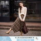 香影美拉德咖色格紋半身裙女2025秋裝新款獨特別致不規(guī)則高腰裙子 咖色 S