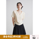 獨(dú)束大碼女裝氣質(zhì)簡(jiǎn)約V領(lǐng)百搭通勤風(fēng)T恤女夏季微胖mm時(shí)髦顯瘦小上衣 米杏色 L (尺碼：2)