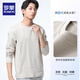 羅蒙2025秋季新款長(zhǎng)袖T恤男寬松圓領(lǐng)百搭潮流內(nèi)搭純色打底衫上衣男裝 卡其色 XL （適合130-145斤）