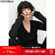 COCOBELLA前后兩穿領(lǐng)型滿天星亮片針織衫女秋時尚V領(lǐng)打底衫TS642 黑色 XL