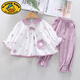 G.duck女寶寶秋裝兩件套洋氣0-1-2-3歲童裝4女童春季套裝春秋嬰兒童衣服 紫色 3花朵蝴蝶結兩件套 100 cm