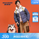 斯凱奇（Skechers）羽絨服男女同款冬季梭織短款蓄熱保暖科技外套 墨灰色/00W5 2XL