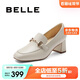 百麗上班高跟樂(lè)福鞋商場(chǎng)百搭馬銜扣單鞋B1L1DAA4 米白 37