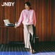 JNBY/江南布衣秋季衛(wèi)衣長袖寬松休閑圓領兔子印花上衣女5N7413660 665/中粉色 S