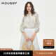 moussy 2025春季新品法式田園風(fēng)碎花雪紡長袖襯衫女028ISA30-3131 花紋白色 均碼