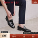 THOM WILLS經(jīng)典便士樂(lè)福鞋男夏季商務(wù)休閑皮鞋縫線鞋懶人一腳蹬真皮男鞋 黑色A1611-1 40 /7碼
