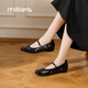 妙麗（Millies）品牌內(nèi)增高瑪麗珍鞋女真皮時尚休閑皮鞋2025夏季新款小眾百搭單鞋 黑色 36 (230mm)  標(biāo)準(zhǔn)碼