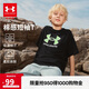 安德瑪（Under Armour）男女童圓領(lǐng)短袖T恤舒適休閑百搭短袖童裝上衣252320315 黑色 170