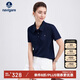 Navigare意大利小帆船女簡約通勤翻領T恤短袖POLO衫2325525514 深藍 L 
