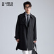 利郎輕時(shí)尚男裝【青年通勤】風(fēng)衣男長(cháng)款雙排扣翻駁領(lǐng)抗皺易打理外套 黑（1K） L (170)
