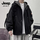 JEEP SPIRIT夾克男連帽防風(fēng)外套男休閑工裝衣服外套男士2212 黑色 2XL