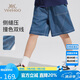 英氏（YEEHOO）男童短褲兒童牛仔褲中大童裝五分褲百搭休閑褲子夏裝 藍色 150