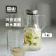 霜山SHIMOYAMA冷水壺玻璃涼水壺1.6L大容量泡茶壺家用耐高溫扎壺夏季果茶壺 【1.6L】水壺-6.8cm大口徑