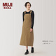 無(wú)印良品（MUJI）女式 牛仔 背帶裙 女裝裙子 牛仔裙 長(zhǎng)裙 A字裙 春秋 丹寧回潮 深米色 M (160/66A)