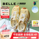 百麗（Belle）跑道歪頭德訓(xùn)鞋女25秋新商場款網(wǎng)面透氣薄底休閑鞋E3H1DCM5 黃色 37 (235mm)