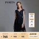 PORTS寶姿春夏新品女裝V-領無袖中長連衣裙SM8D059MLN001 黑色 S (4)