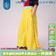 年衣童裝女童褲子2025年夏季新款民族風(fēng)新中式寬松闊腿褲休閑長(cháng)褲 杏仁黃 120