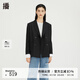 播可拆卸襯衫袖西裝秋冬新品通勤簡約純色外套女DDQ4XD5289 K40黑色 S