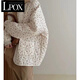 LPOX2025年秋冬棉服女日系風(fēng)葫蘆紋棉服韓國設計風(fēng)慵懶寬松棉衣 米白 優(yōu)質(zhì)版 M 建議-125