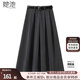 她池毛呢半身裙2025秋裝新款女裝氣質(zhì)中長(zhǎng)款A(yù)字百褶西裝裙