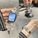炫戴（XUANDAI）蝴蝶皇冠丨適用iwatch s9表帶金屬鑲鉆蘋果手表s10腕帶apple watch s8女款手鏈高級感s7/s6配件 銀藍-鑲鉆皇冠蝴蝶 44/45/46/49表盤4~10代/
