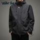 Walker Shop品牌沖鋒衣秋季新款休閑連帽夾克男潮流工裝戶外防風(fēng)外套 黑色 XL  (推薦140-155斤)