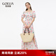 歌莉婭真絲連衣裙夏季出游穿搭2025新款桑蠶絲法式碎花長(zhǎng)裙1C5R4K35E 25D多色印花 XS