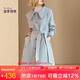 迪菲麗格休閑風(fēng)衣外套女春季2022年新款娃娃領(lǐng)收腰中長款設(shè)計感小眾大衣 圖片色 XL