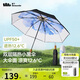 蕉下（beneunder）防紫外線遮陽(yáng)傘三折雙層黑膠晴雨傘防曬傘BM664藍(lán)鈴