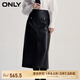 ONLY時尚氣質(zhì)羊皮直筒中長款半身裙女|12419M003 H1Z 黑色 S 160/64AR