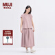 無印良品（MUJI） IDEE 女式 平紋 法國(guó)袖罩衫 短袖t恤上衣 女裝25年夏季 GA42CC5S 煙熏粉色 M （155/80A）
