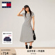 TOMMY JEANS【A字廓形】25夏季女裝氣質(zhì)收腰修身顯瘦連衣裙長(cháng)裙20383 白藏青條紋0FC M