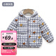 婧麒（JOYNCLEON）兒童棉服男女童裝寶寶秋冬季嬰兒衣服棉服加厚外出棉襖加絨外套 千鳥格小熊 90cm